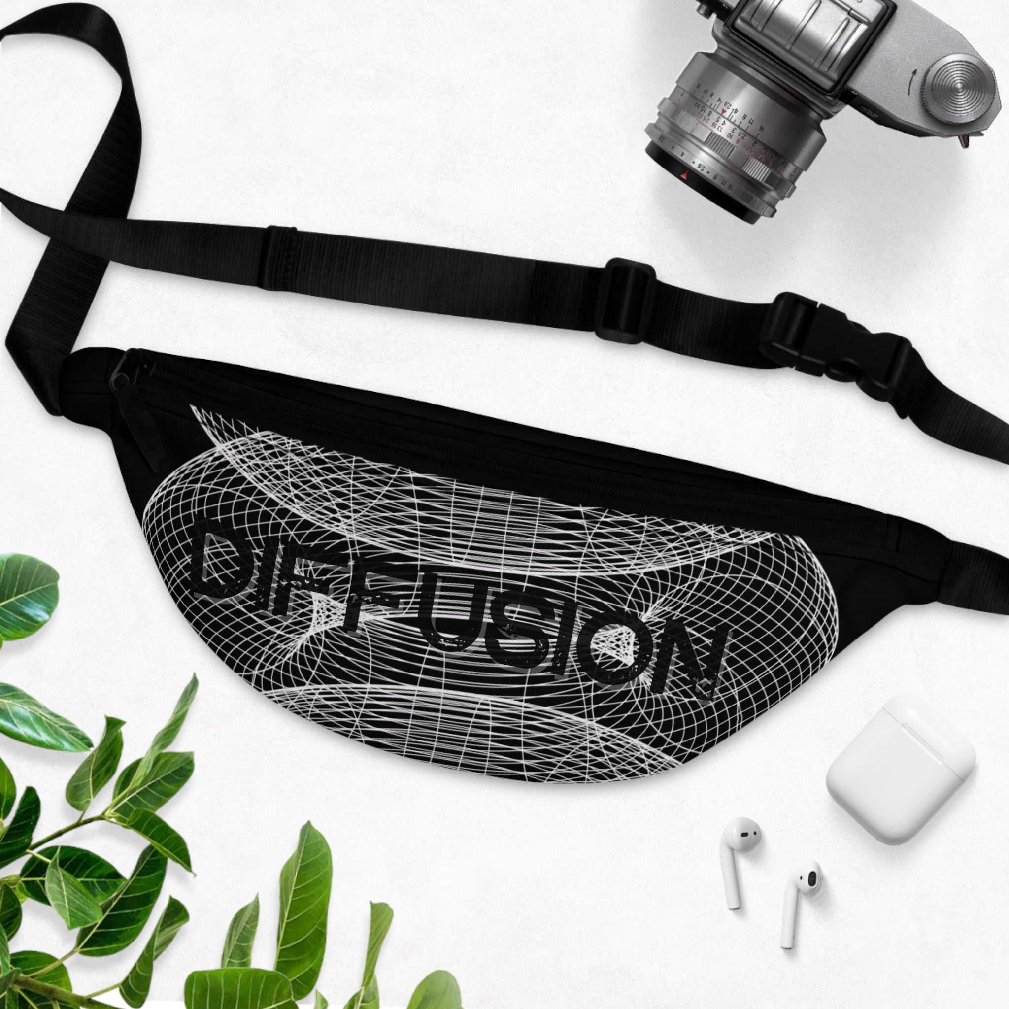 Diffusion Graphic Fanny Pack - Stylish Waist Bag for Festivals, Everyday Use