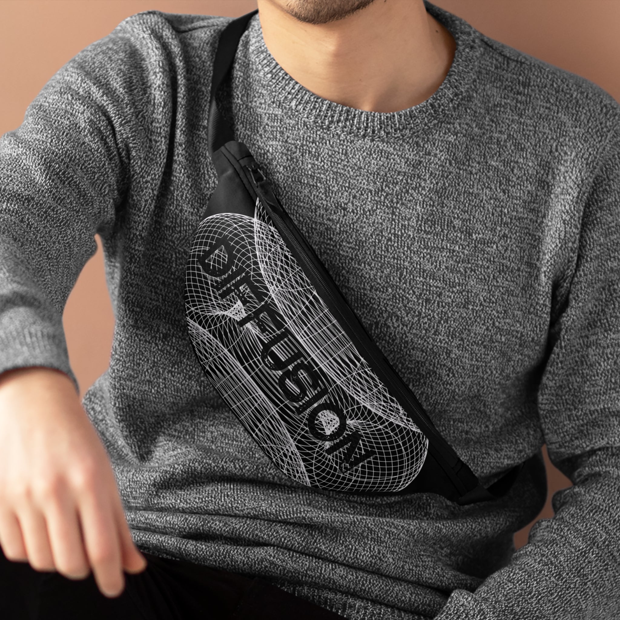 Diffusion Graphic Fanny Pack - Stylish Waist Bag for Festivals, Everyday Use